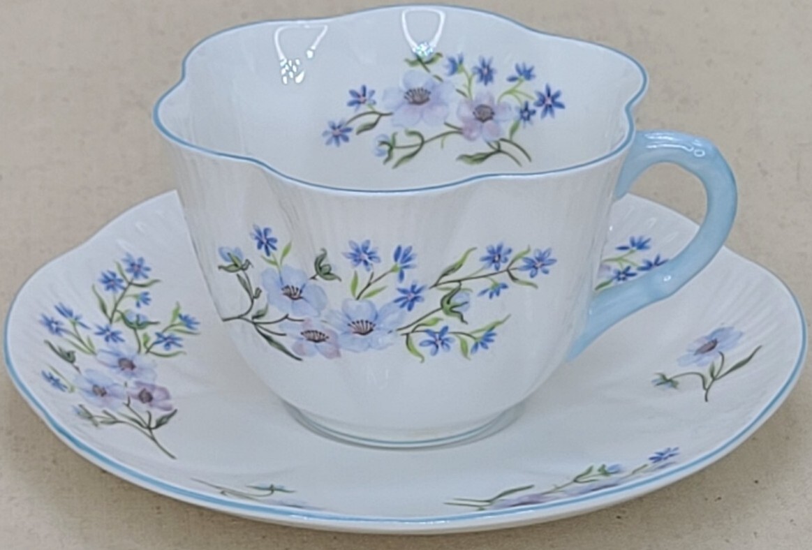 Shelley Teacup & Saucer Dainty Shape Blue Rock 13591 | eBay
