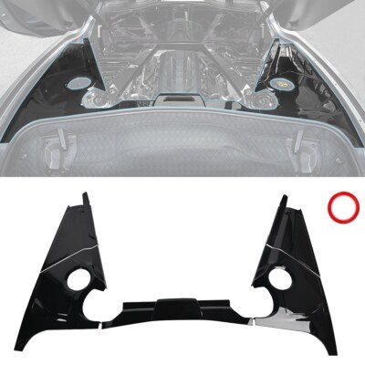 Gloss Black Flash Engine Bay Trim Panel Cover Guard for Corvette C8 Coupe 2020+