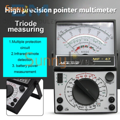 AC/DC 1000V/500mA Volt Voltmeter Ammeter Ohmmeter Analog Multimeter Tester Meter