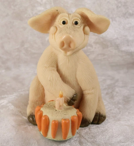 Piggin' Piggin' Happy Birthday by David Corbridge 1995 4" tall pig farmyard