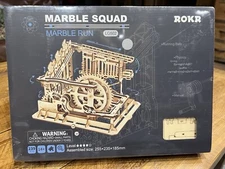 ROKR Marble Run Electric Spaceport 3D Wooden Puzzle Toys Games Boy Building Toys