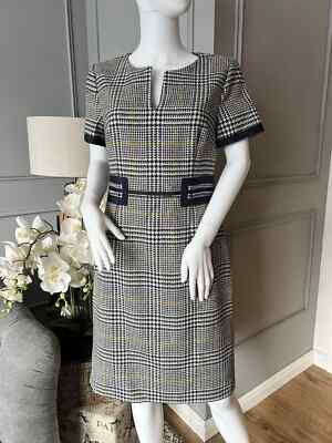 BODEN Kleid UK 12 L NEU Heritage British Check Tweed Wolle Etuikleid 