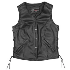 Vance Leather VL1048S Motorcycle Vest Five-Snap Leather MC Vest