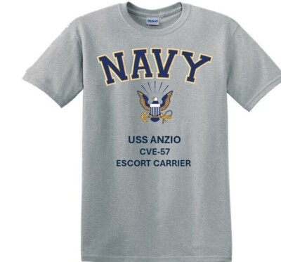 USS ANZIO CVE-57*E. CARRIER*NAVY EAGLE*SHIRT. OFFICIALLY LICENSED
