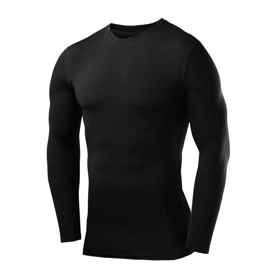 PowerLayer  Compression Base Layer Mens Boys Long Sleeve Gym Running Thermal Top - Image 4 of 4