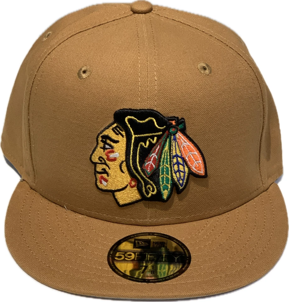 New Era Light Bronze Chicago Blackhawks NHL Hockey Custom 59FIFTY Fitted Hat - Image 2 of 4