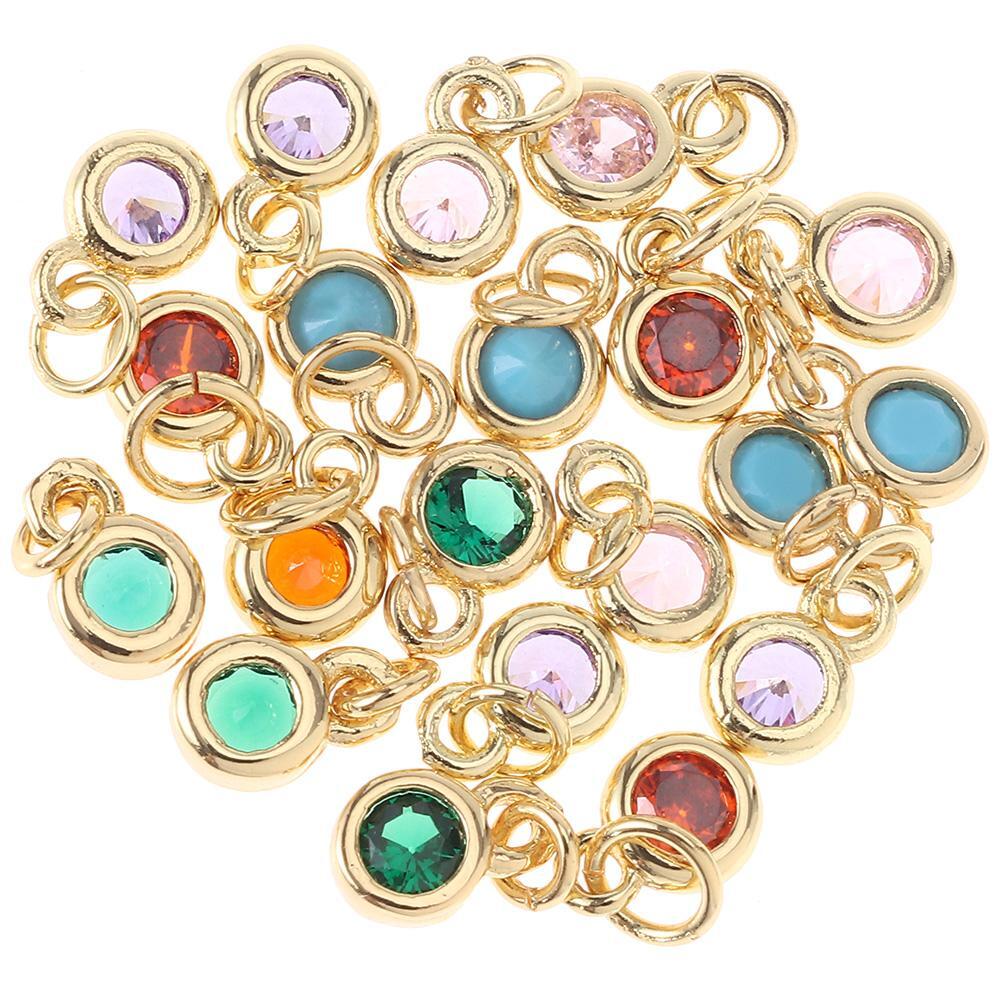 20pcs Colorful Gold Plated Charm Pendants Gold Plated Round Charm Beads Crafts eBay