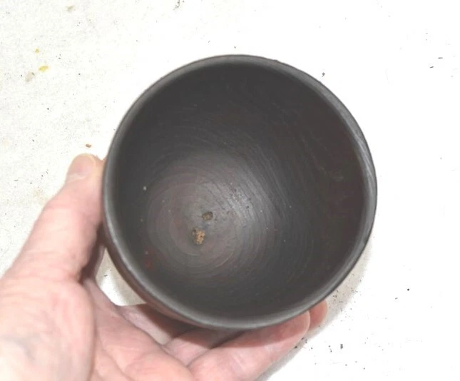 mortero/mazo antiguo pequeño 3,5x3,5 madera torneada árbol con mazo original años 1800 Foto 4 de 4