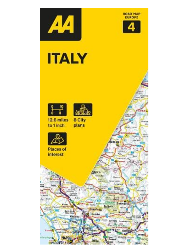 AA Road Map Italy by N.A. Sheet map, folded
