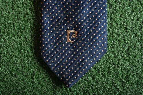 Vintage PIERRE CARDIN Blue & Gold Polka Dot 57" Necktie - Made in USA - Picture 2 of 5