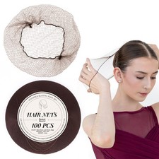 100Pcs Brown Hair Nets for Women, 20 Inches 50cm 100 Count Pack of 1 ,