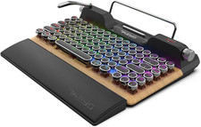 Retro Typewriter Mechanical Gaming Keyboard, Vintage Style Computer Keyboard wit thumbnail