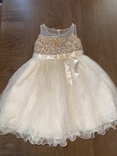 Rare Editions Beautiful Girl Dress Formal 3T Ivory/cream/White/ Gold