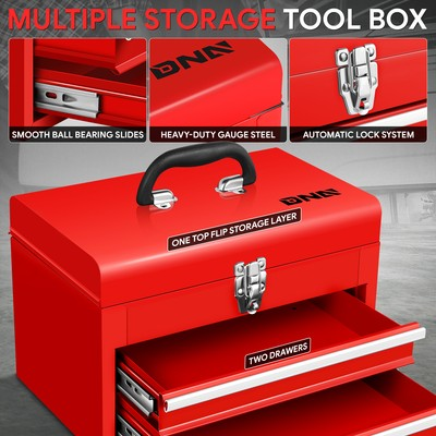 #ad #ad 14quot; 2 Drawer Steel Workshop Garage Household Lockable Portable Tool Box Storage $36.54