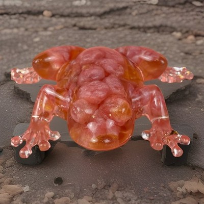 Fun Resin Frog Looks Like Bubblegum Inside Him ￼4 Long 6  Wide