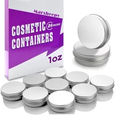 30 ml（1 oz）24 Pack Silver Aluminum Round Lip Balm Tin Storage Jar Containers ...