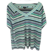 Talbots - Strip V-Neck - T shirt - Size 3x