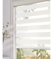 Persilux Cordless Zebra Blinds for Windows (30" W x 72" H, Beige)