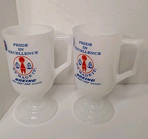 Boeing 707 727 737Divisio Pride in Excellence We Made It Milk Glass Coffee Mug 2 - Picture 9 of 11