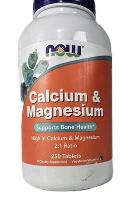Calcium & Magnesium - 250 Tablets - 2:1 Ratio - Vegan - Exp:02/2029