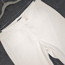 Talbots Heritage Womens 10 White Textured Pique Straight Leg Dress Pants Slacks