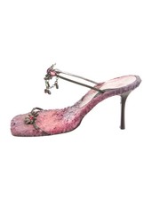 GIUSEPPE ZANOTTI Dije Floral de Piel Púrpura y Joya Colgante Toboganes US6.5 Buen Estado