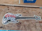 Vintage Coors Light Beer Guitar Metal Tin Tacker Bar Pub Large Sign  RARE
