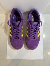 Adidas Gazelle Purple Yellow Suede Low Top Athletic Sneaker Shoes- kids, size 1