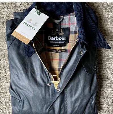 Barbour Bedale Jacket. Navy, Size 34 (S-M)
