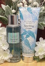 2 Pc Set- VICTORIA S SECRET SPARKLING CREME FRAGRANCE BODY MIST SPRAY And CREAM