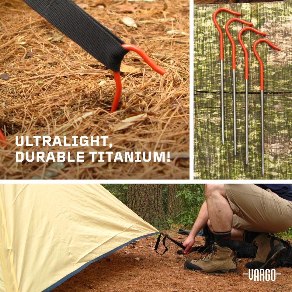 钛牧羊犬钩桩带荧光橙色头 (6 包) | 露营... — 第 2/4 张图片