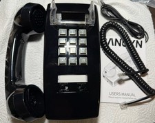 Retro Wall Mount Phone with Loud Mechanical Ringer Vintage Wall Phone Black