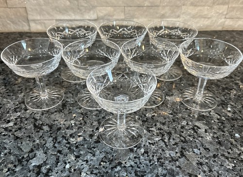 Set of 4 Vintage Waterford Crystal Lismore 4 1/8” Champagne Sherbet Glasses NICE