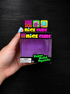 NeeDoh Nice Cube Purple Schylling Sensory Fidget Stress Toy - Authentic- New