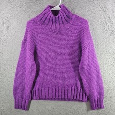 Baum und Pferdgarten Purple Mohair Blend Mock Neck Textured Knit Sweater Size M