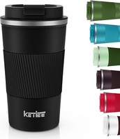 Thermobecher Kaffeebecher 510Ml Doppelwandig Auslaufsicher Schwarz Edelstahl To