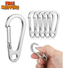5 Pcs Stainless Steel Carabiner Clip, Spring-Snap Hook, EDC Heavy Duty Mini Cust