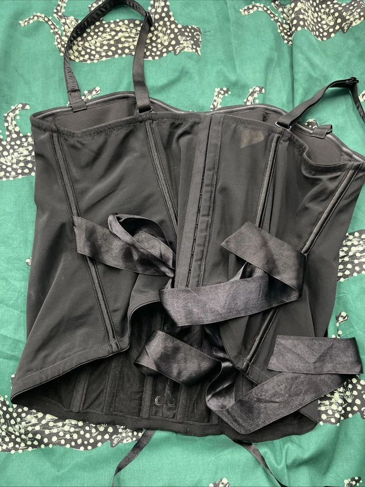 Top Corsé Cacique Talla 18/20 Negro Plata Lentejuelas Lencería H65 Foto 3 de 4