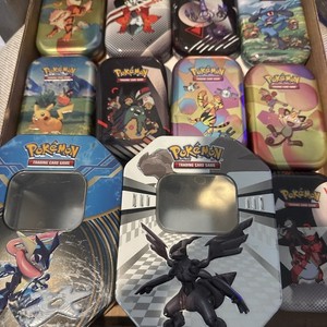 Lot of EMPTY Pokemon TCG Assorted Tins - No Packs Included (w/stickers)