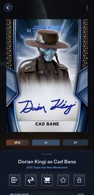 Star Wars Card Trader Masterwork 2025 Cad Bane Blue Signature 250cc Epic