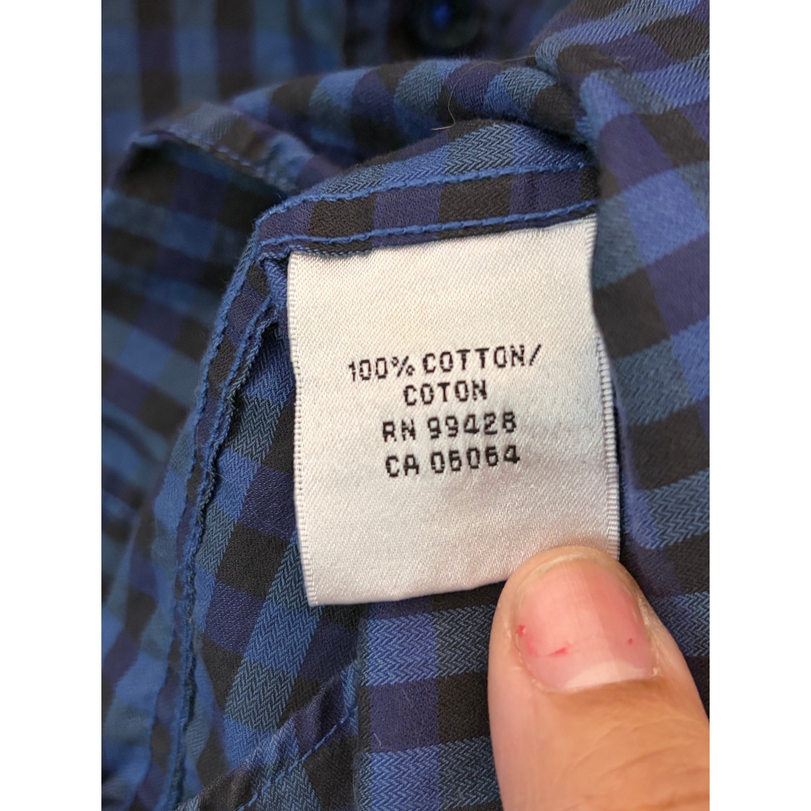 Bugatchi blue black gingham pattern classic fit l… - image 5