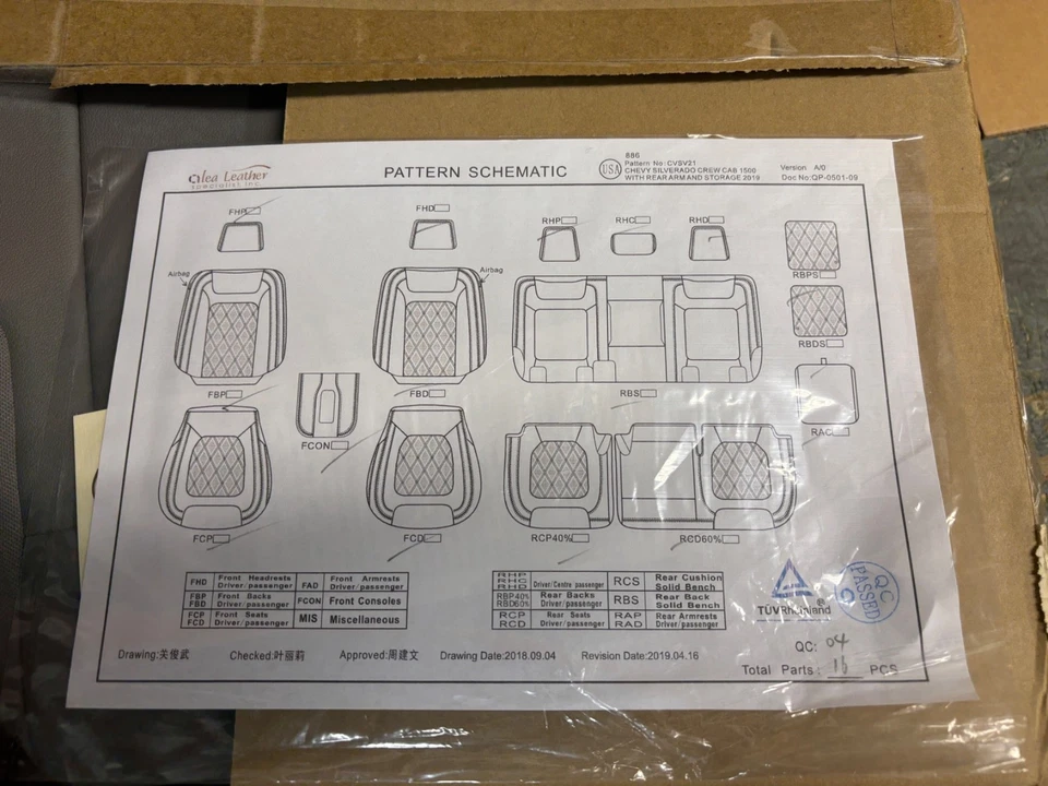 Tazones de asiento de cuero GM 19-21 OEM GMC SIERRA CHEVY SILVERADO 1500 DOBLE GRIS Foto 4 de 4