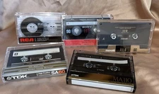 Vintage Blank Cassette Tapes - Mixed Brands - Lot Of 5 - RCA TDK MAXWELL SONY