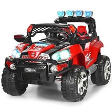 HoneyJoy 12V Truck Car SUV RC Remote w/LED Light MP3 Kids Ride On Christmas Gift