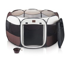 Portable Foldable Playpen Exercise Kennel Dogs Cats Indoor/outdoor Removable ...