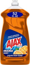 Ajax Ultra Liquid Dish Soap Orange Scent,Triple Action, Mess-Free, Easy-Flip Cap