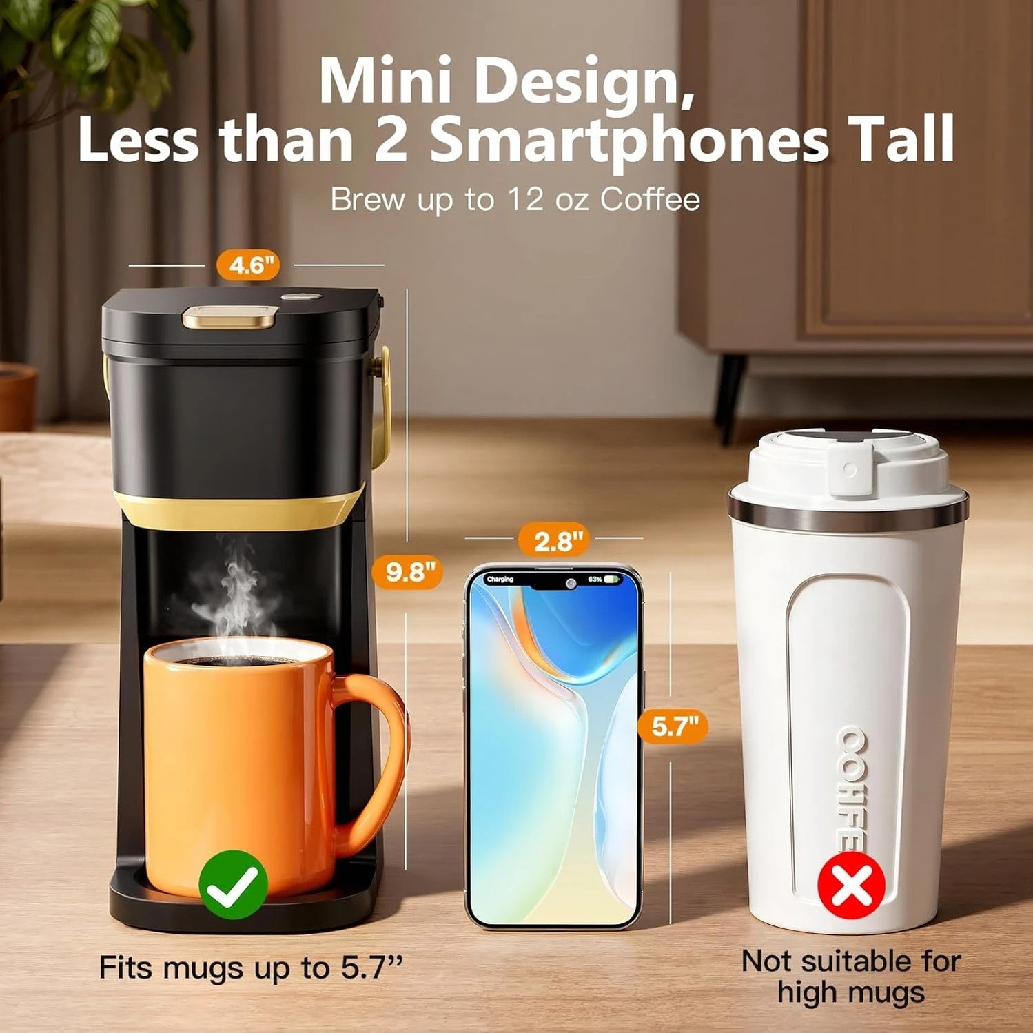 For Pods And Grounds, Mini With Handle, 6-12 Oz