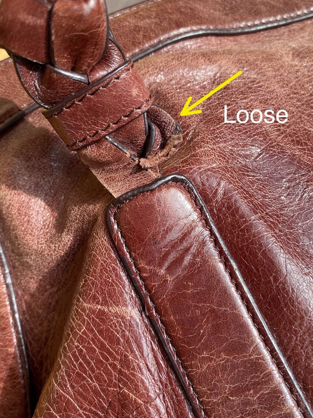 Hobo International Leather Purse Shoulder Hand Bag Brown Y2K Vtg *read