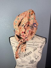 Handmade Hat Scrub Cap Womens One Size Multicolor Button Tie Back Reversible