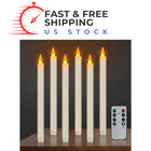 6 Pack 10" Battery Flameless Taper Candles w/ Remote Timer Christmas Decor